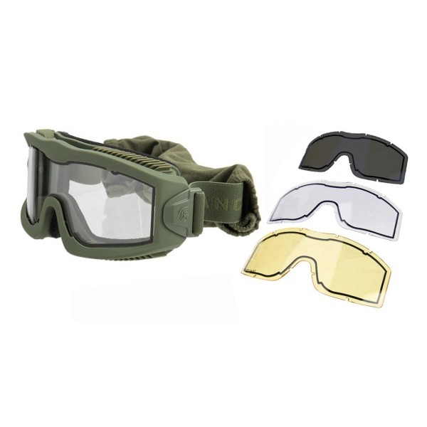 LANCER TACTICAL - Masque de protection AERO Thermal avec 3 verres